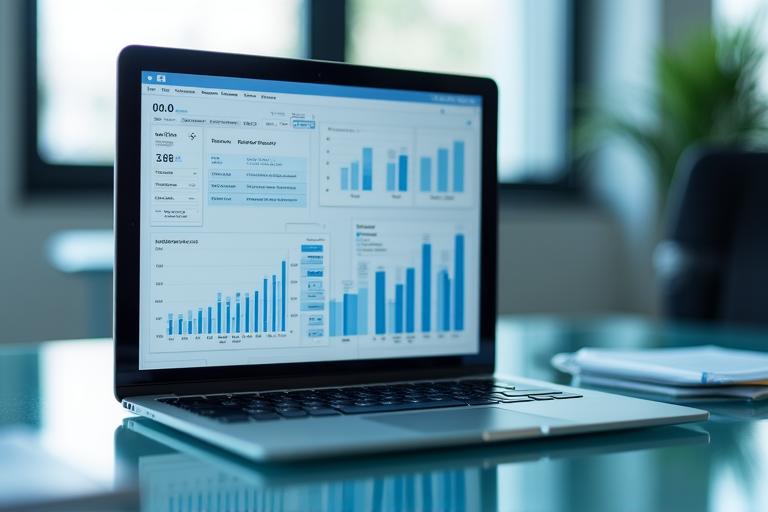 Business dashboard showing efficiency metrics