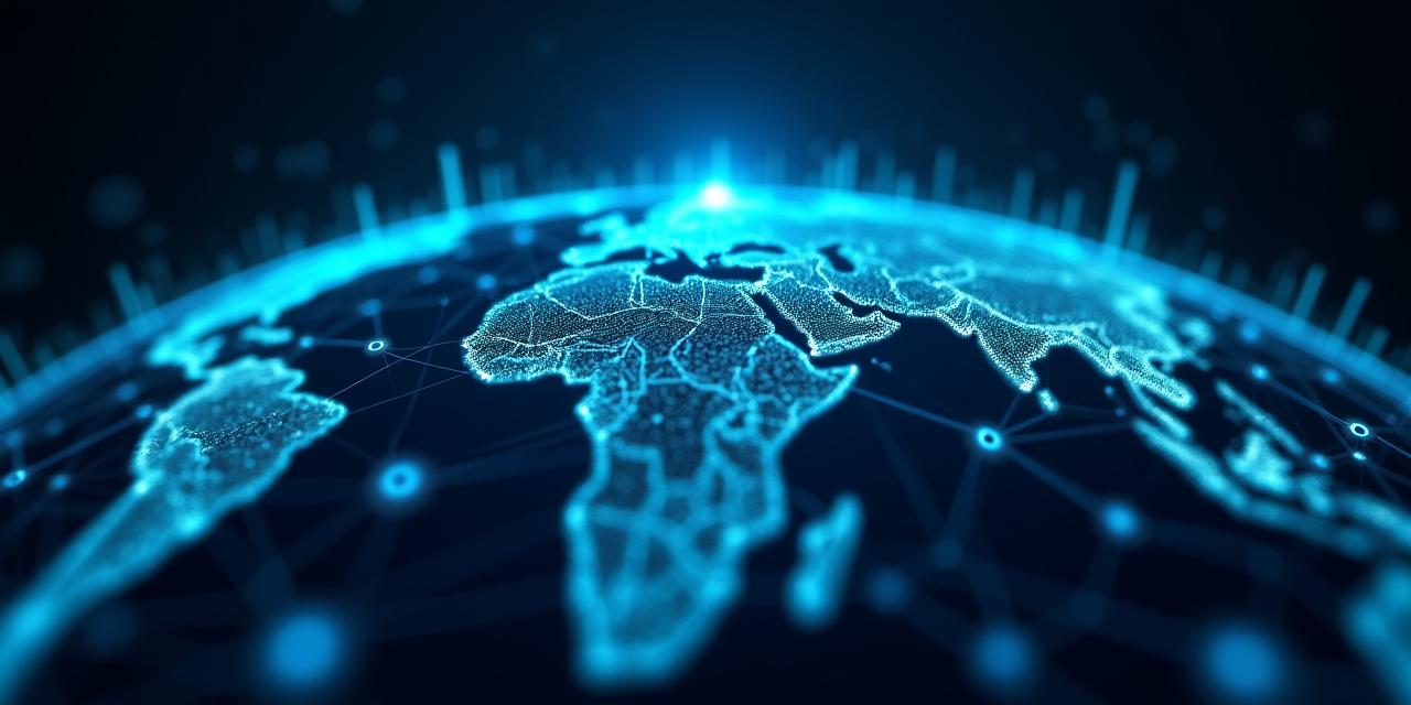 Futuristic digital supply chain visualization with predictive data overlays